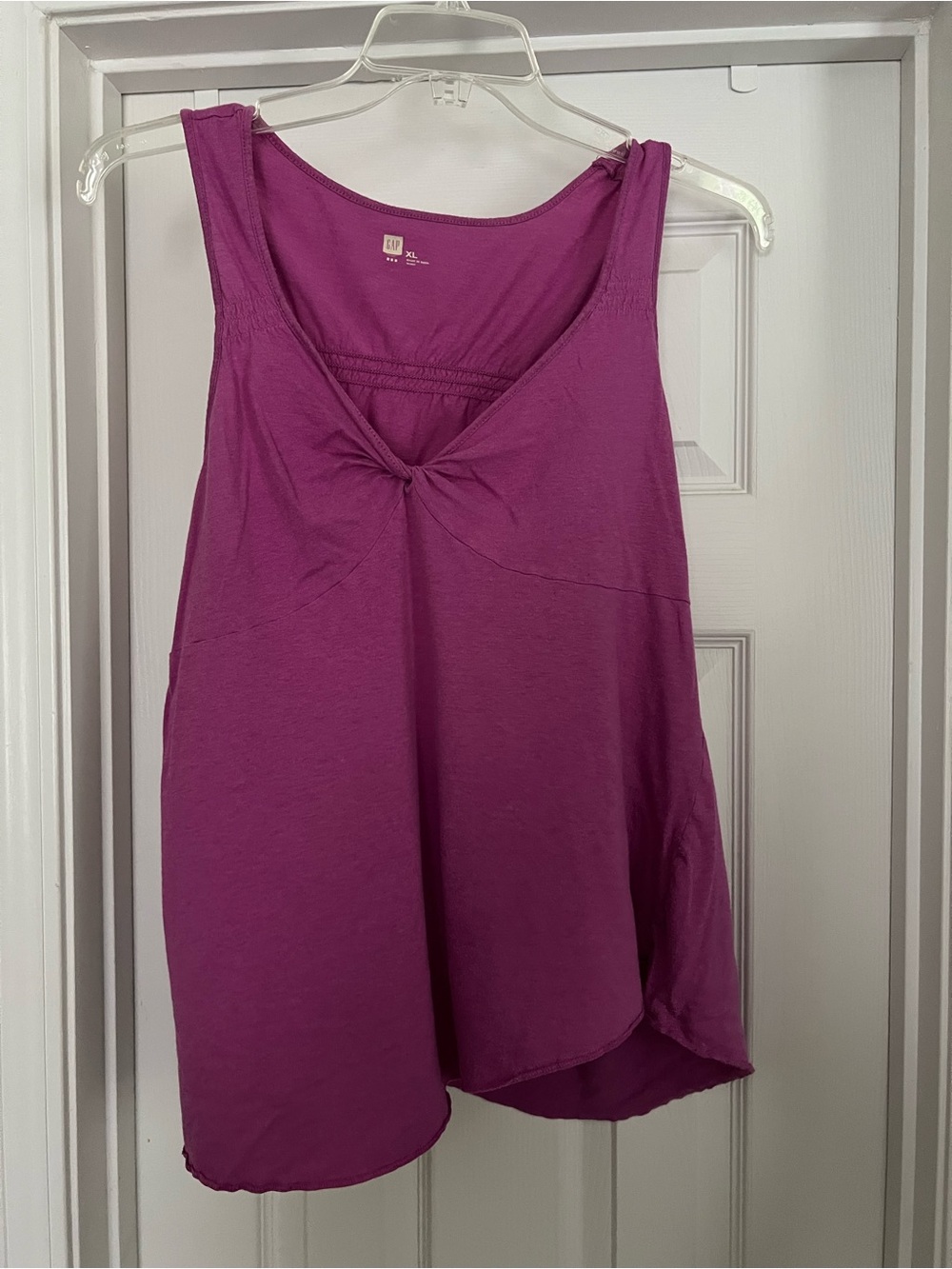 GAP Magenta Twist Front Tank Top